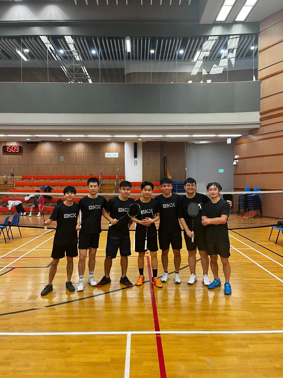 Ken with the OKX badminton team.